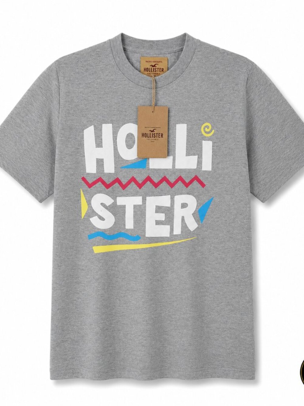 Hollister Men’s Grey Graphic Logo T-Shirt NWT | Short Sleeve Casual Tee